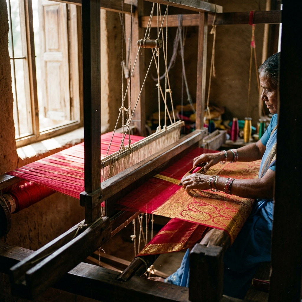 Traditional handloom weaving